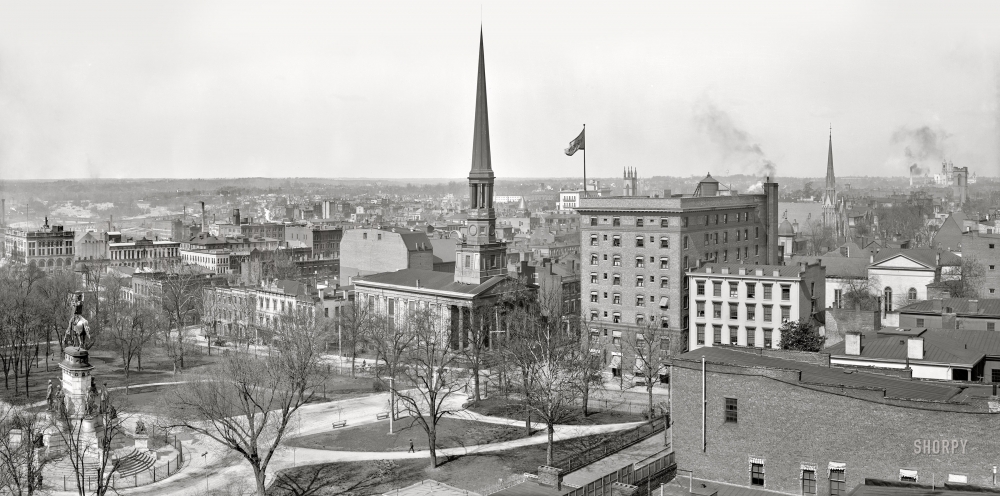 Photo showing: Steeple City -- Circa 1905. Panorama of Richmond, Virginia, showing St. Paul's Church and Capitol Square.