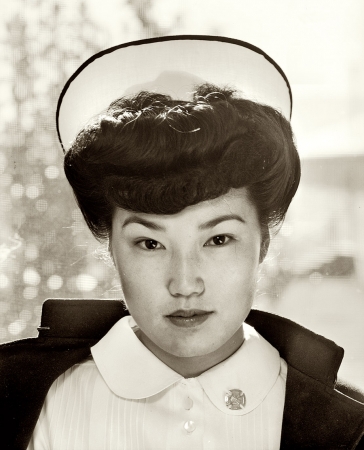 Photo showing: Nurse Hamaguchi: 1943 -- 1943. Nurse Aiko Hamaguchi at the Manzanar Relocation Center, California.