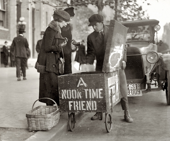 Photo showing: Noon Time Friend -- Washington, D.C., circa 1919. Leoffler's Liberty Lunch 20¢
