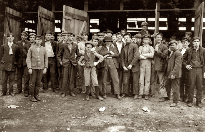 Photo showing: The Boys of Bridgeton -- Bridgeton, N.J. 1909. Workers at the More-Jones Glass Co.