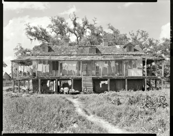Photo showing: The Rookery -- 1938. St. Charles Parish, Louisiana. The Rookery, Trepagnier House. Norco vicinity. Abandoned plantation house.