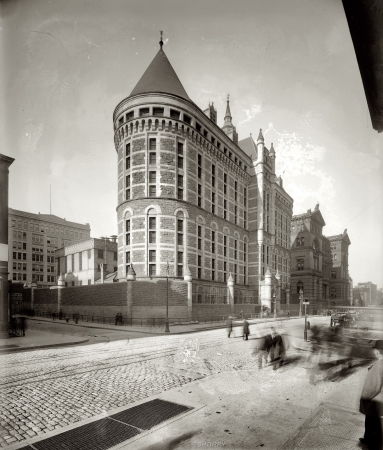 Photo showing: The Tombs Prison -- Tombs Prison N.Y. And Manhattan Criminal Courts Building in November 1907.