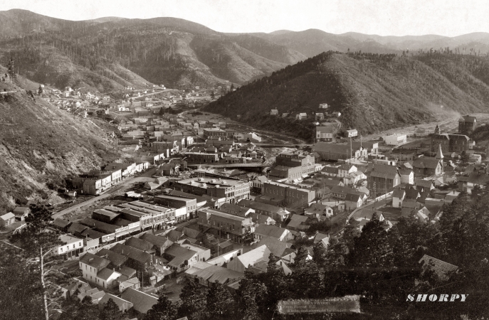 Photo showing: Deadwood From Forest Hill -- Circa 1888. Deadwood, South Dakota, from Forest Hill.