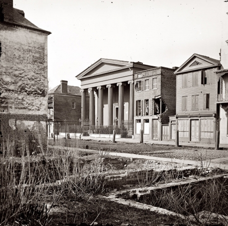 Photo showing: 105 Meeting Street -- 1865. Charleston, South Carolina. Hibernian Hall place of meeting after the burning of Secession Hall.  
