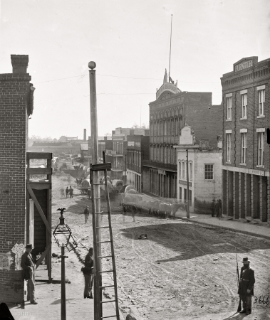 Photo showing: Marietta Street -- 1864. Atlanta, Georgia. View on Marietta Street.