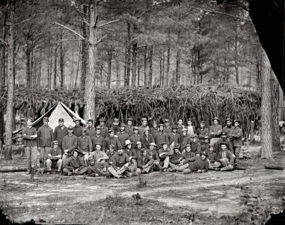Photo showing: Company A -- August 1864. Petersburg, Virginia. Company A, U.S. Engineer Battalion.