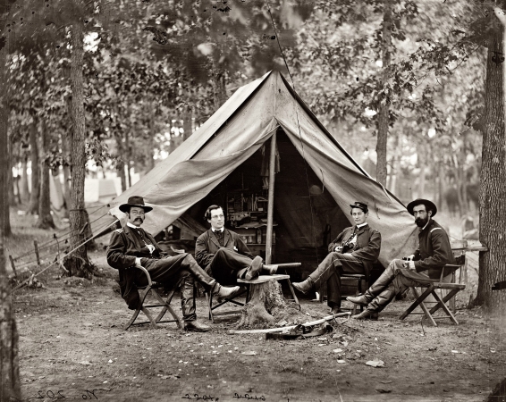 Photo showing: Brandy Station: 1864 -- February 1864. Brandy Station, Virginia. Secret Service officers at Army of the Potomac winter headquarters: 