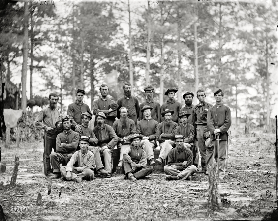 Photo showing: U.S. Engineer Co. B -- Group at Siege of Petersburg; Virginia, August 1864.