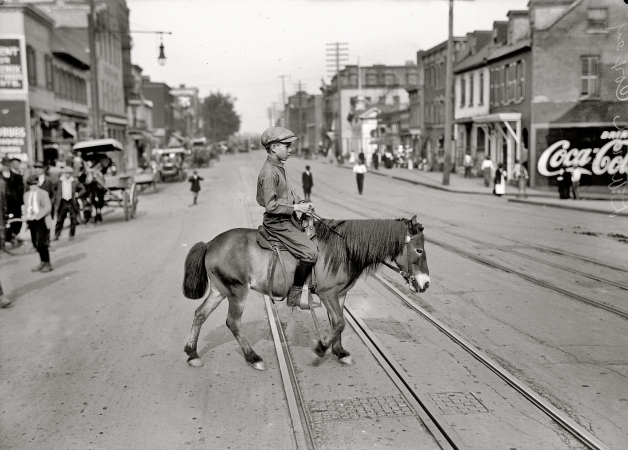 Photo showing: Pony Crossing: 1914 -- David Coxey 2d, the grandson of labor leader Jacob General Coxey.