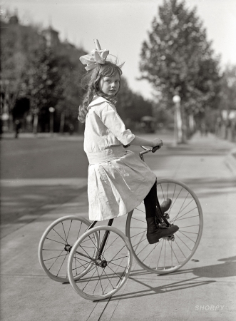 Photo showing: Tyke on Trike -- Circa 1915 in Washington. Future socialite Helen Marye was daughter of George Marye, ambassador to Russia.