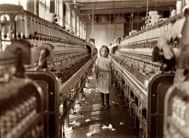 Photo showing: A Little Spinner -- December 3, 1908. A little spinner in the Mollahan Mills, Newberry, S.C.