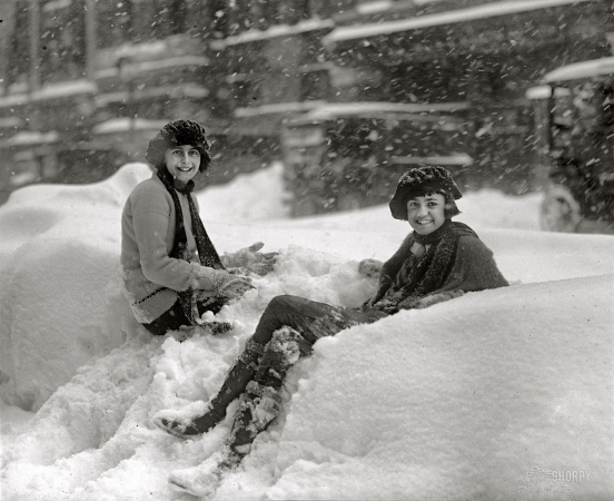 Photo showing: Snow Angels -- Washington, D.C. Girls in the snow. Blizzard of January 28, 1922.