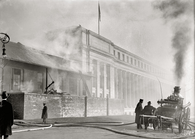 Photo showing: Spontaneous Combustion -- Bureau of Engraving and Printing, Treasury Department. Fire, February 21, 1916, from spontaneous combustion. 