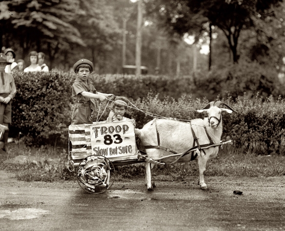 Photo showing: One Goatpower -- July 4, 1922. Takoma Park, Maryland. Fourth of July celebration.