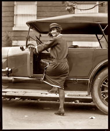 Photo showing: Want a Lift? -- November 2, 1922. Miss Laura Bryn, daughter of the Norway's ambassador to Washington.