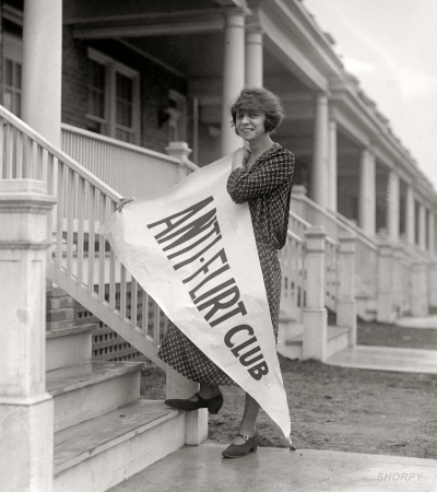 Photo showing: Anti-Flirt Club: 1923 -- February 27, 1923. Miss Alice Reighly, 1409 Harvard Street, president of Anti-Flirt Club.