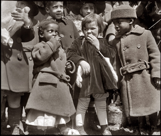 Photo showing: Egged On -- April 2, 1923. Children eating at the White House Easter egg roll in Washington.