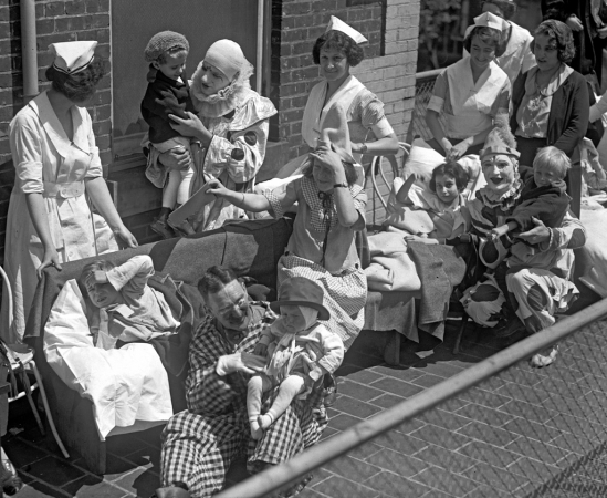 Photo showing: Fun for Some -- The circus visits a Washington, D.C. area children's hospital, May 1, 1923.
