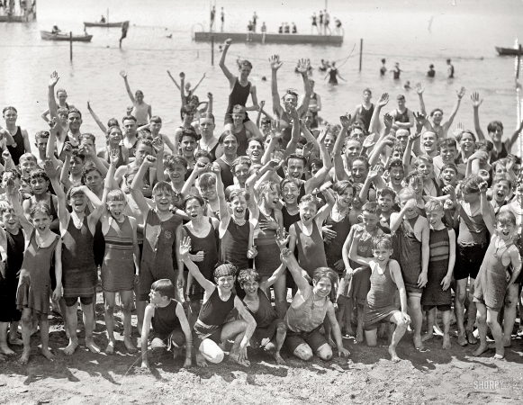Photo showing: The Boys of Summer: 1923 -- Washington, D.C., 1923. Opening of Potomac bathing beach.