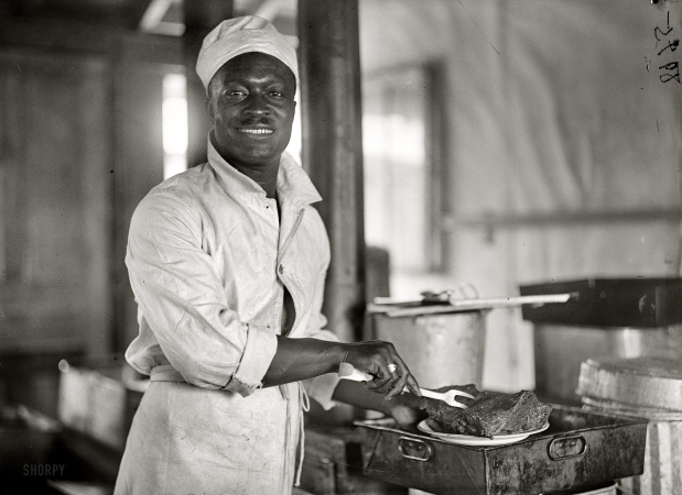 Photo showing: Army Mess Cook -- 1917. Arlington, Virginia. Fort Myer officer training camp mess.
