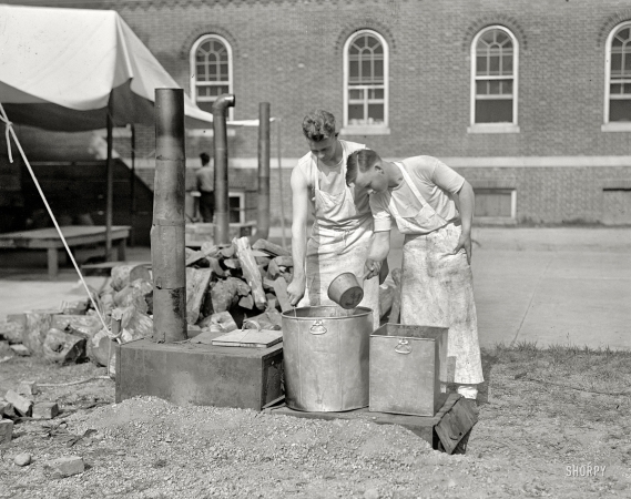 Photo showing: Stirring the Pot -- Camp cooks, Washington, D.C., or vicinity circa 1917.