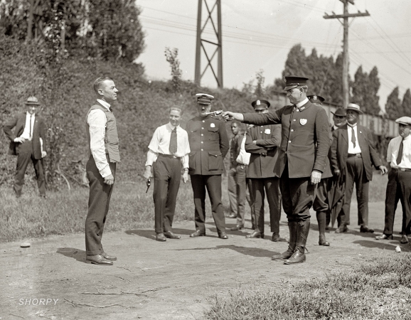 Photo showing: Vest Test -- September 13, 1923. Washington, D.C. W.H. Murphy of the Protective Garment Corp.