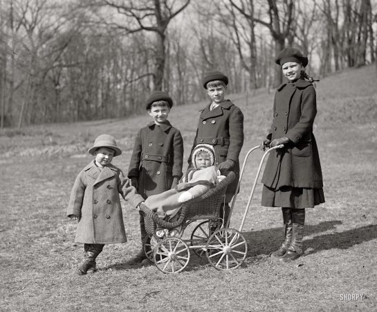 Photo showing: Dressed to Roll -- Washington, D.C. 1924. Children of Harding administration Under Secretary of State William Phillips.
