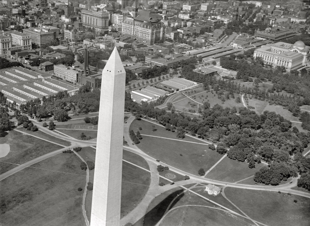 Photo showing: Over the Washington Monument -- Washington, D.C., 1919.