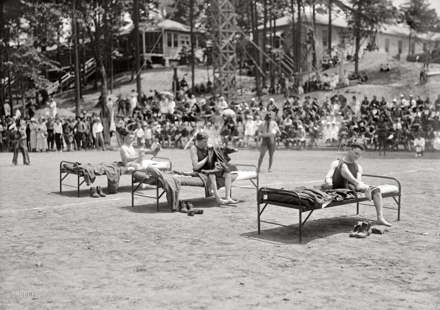 Photo showing: Bed Race -- Washington, D.C., 1919. Fourth of July. Scenes in celebration at Walter Reed Hospital.