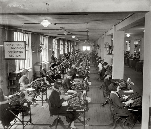 Photo showing: Computing Section -- Washington, D.C. November 24, 1924. Bonus Bureau, Computing Division.