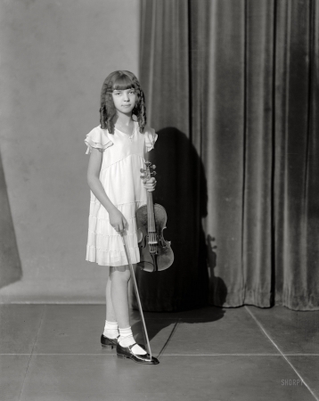 Photo showing: Portrait of a Prodigy -- Washington, D.C., 1933. As a 10-year-old violin prodigy, Gloria Perkins played with the National Symphony Orchestra.