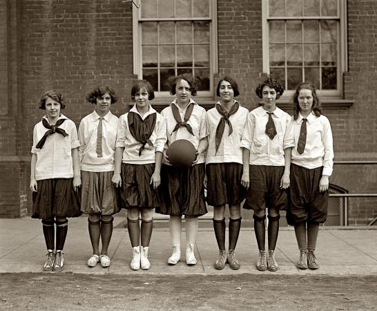 Photo showing: Hine Junior High -- February 19, 1925. Washington, D.C. The Hine Junior High School girls' basketball team.