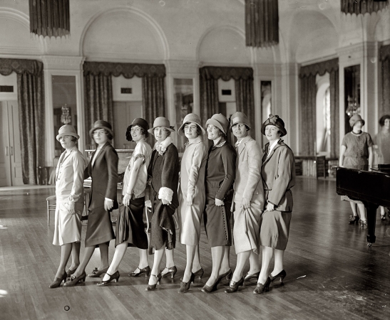 Photo showing: D.C. Debutants -- March 25, 1925. Washington debs rehearsing for comedy.