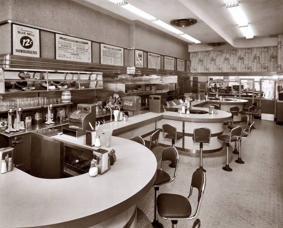 Photo showing: Blue Bell Diner -- The café at 619 Pennsylvania Avenue NW, Washington June 1948.