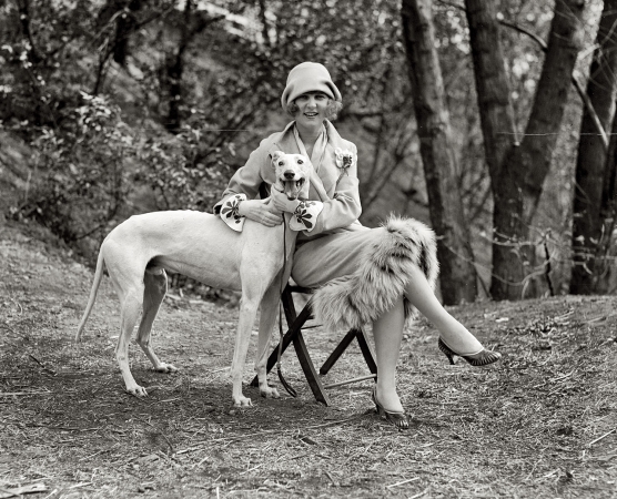 Photo showing: Miss America and Friend -- April 14, 1925. Margaret Gorman with 'Long Goodie.' Ms. Goodie was the first-ever Miss America.