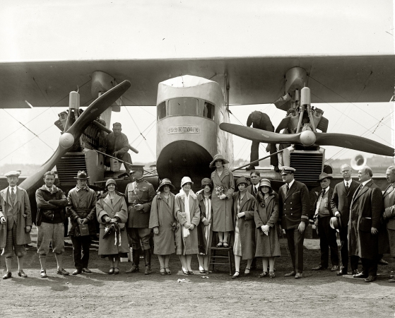 Photo showing: Sikorsky Christening -- May 8, 1925. Washington, D.C. Aviation pioneer Igor Sikorsky, third from left, at christening of his S-29A Yorktown.