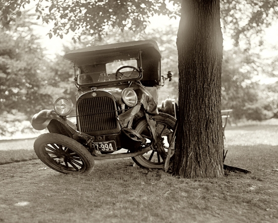 Photo showing: Take a Sharp Left at the Tree -- Washington, D.C. 1925.