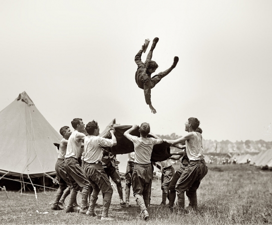 Photo showing: Eagle Scout -- July 3, 1913. Fun at camp. Boy Scouts in Gettysburg, Pennsylvania.