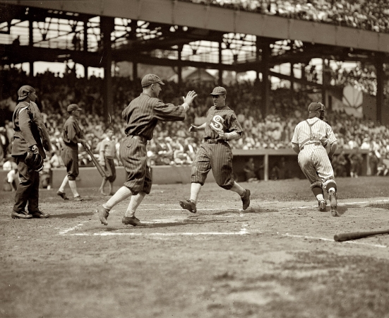 Photo showing: White Sox vs. Washington -- Schalk and Mostil, 1925.
