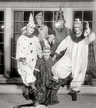 Photo showing: Evil Clowns -- Washington circa 1925. Y.W.C.A. Circus.