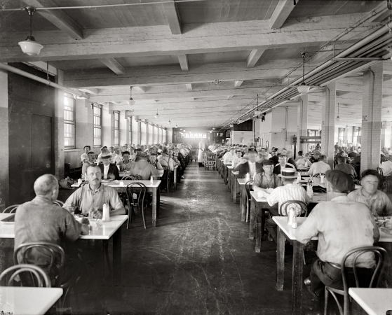 Photo showing: Governmental Lunch -- Washington, D.C. circa 1922. Government Printing Office, restaurant on top floor.