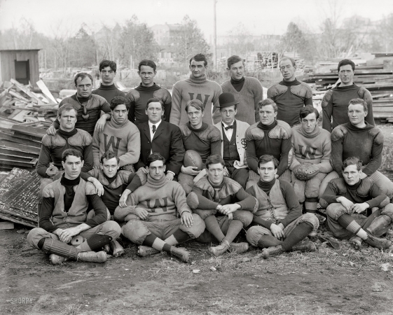 Photo showing: GWU Football -- Washington, D.C., circa 1905. George Washington football.