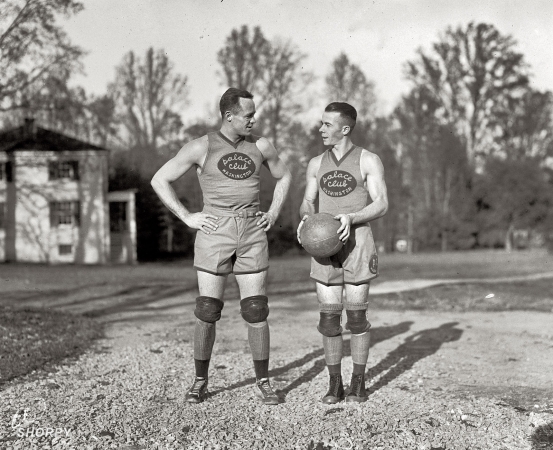 Photo showing: Bob and Ray -- 1925. Bob Grody & manager Ray Kennedy, Palace Laundry basketball club.