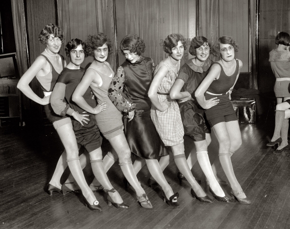 Photo showing: A Chorus Line with a Difference -- November 24, 1925. Washington, D.C. Uncle Sam's Follies, a musical revue put on by federal employees.