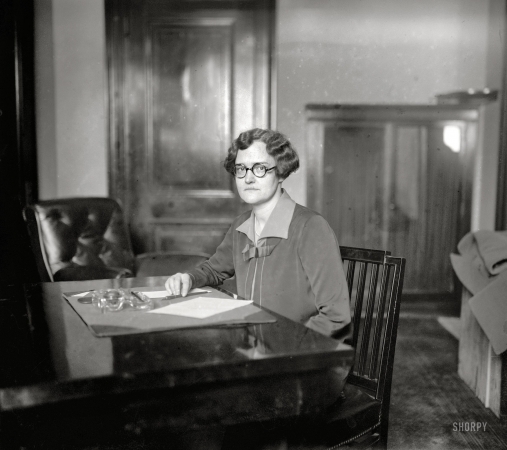 Photo showing: Miss Simpson -- January 15, 1926. Washington, D.C. Miss Mary J. Simpson, journal clerk of the Senate.