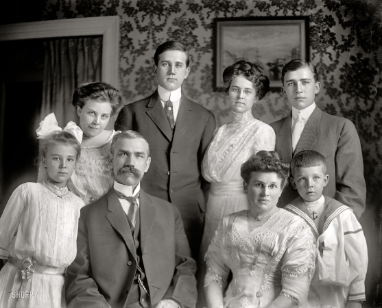 Photo showing: Senator Reed Smoot -- With his family, the Utah lawmaker who gave his name to the Smoot-Hawley Tariff Act of 1930. Washington, circa 1910.