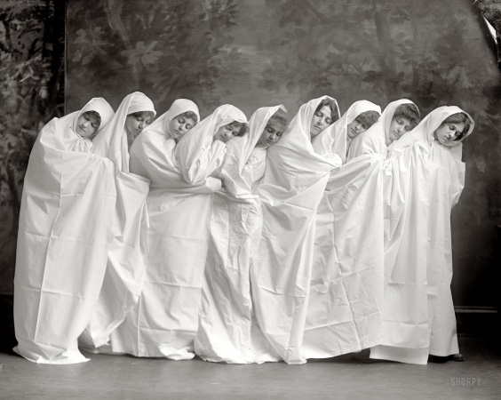 Photo showing: Do Not Disturb: 1917 -- Students of Gunston Hall, the Washington, D.C., girls' school.