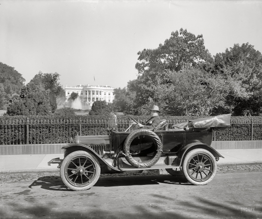 Photo showing: White House Parking -- Soterios Nicholson in auto. The Baltimore and D.C. attorney in his circa 1913 White.