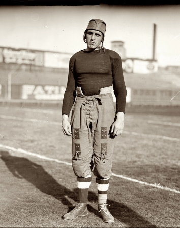 Photo showing: QB Clarke -- Oct. 23, 1914. Clarke, brilliant freshman quarterback who played for Brown University against Cornell at the Polo Grounds.