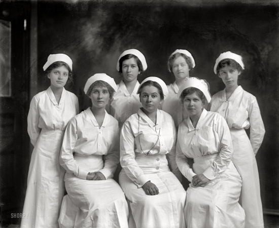 Photo showing: All Nurse Band -- Emergency Hospital group, circa 1920.